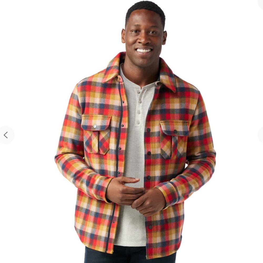 Anchor Line Shirt Jacket - Rhythmic Red PLaid